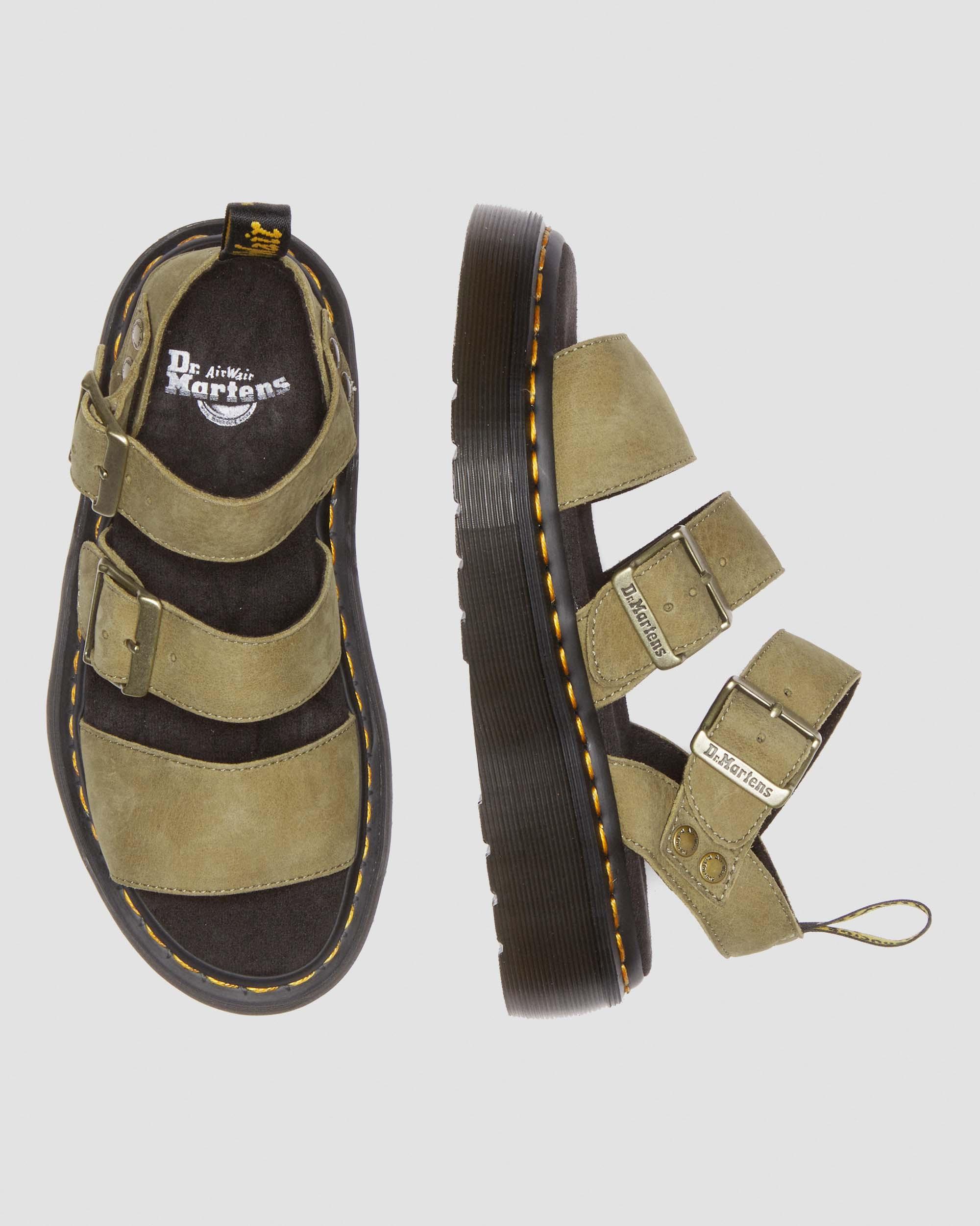 Gryphon Tumbled Nubuck Leder Plateausandalen