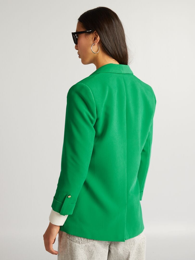Chaqueta tipo blazer de manga 3/4 - VERDE