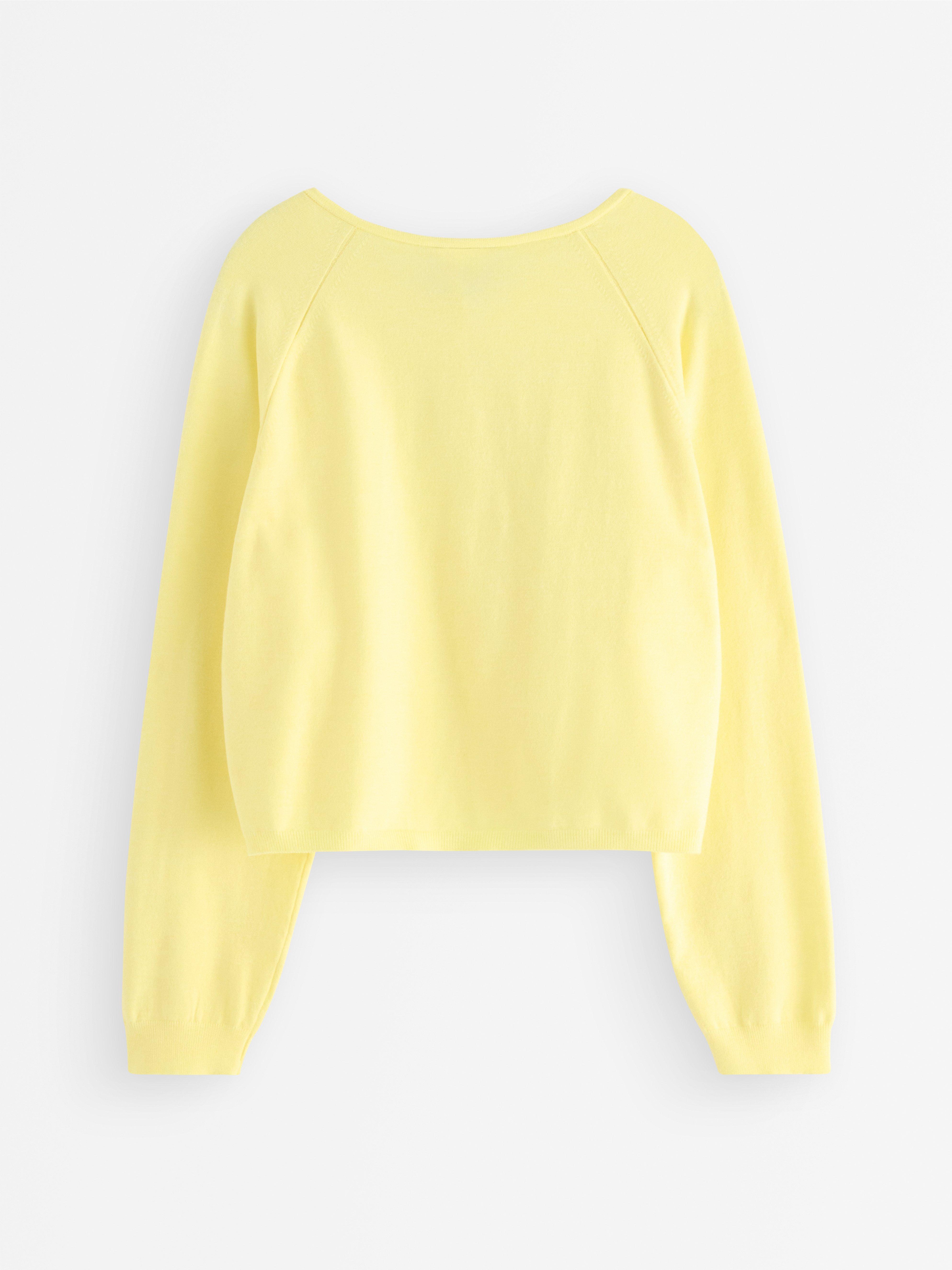 Cárdigan de punto fino amarillo