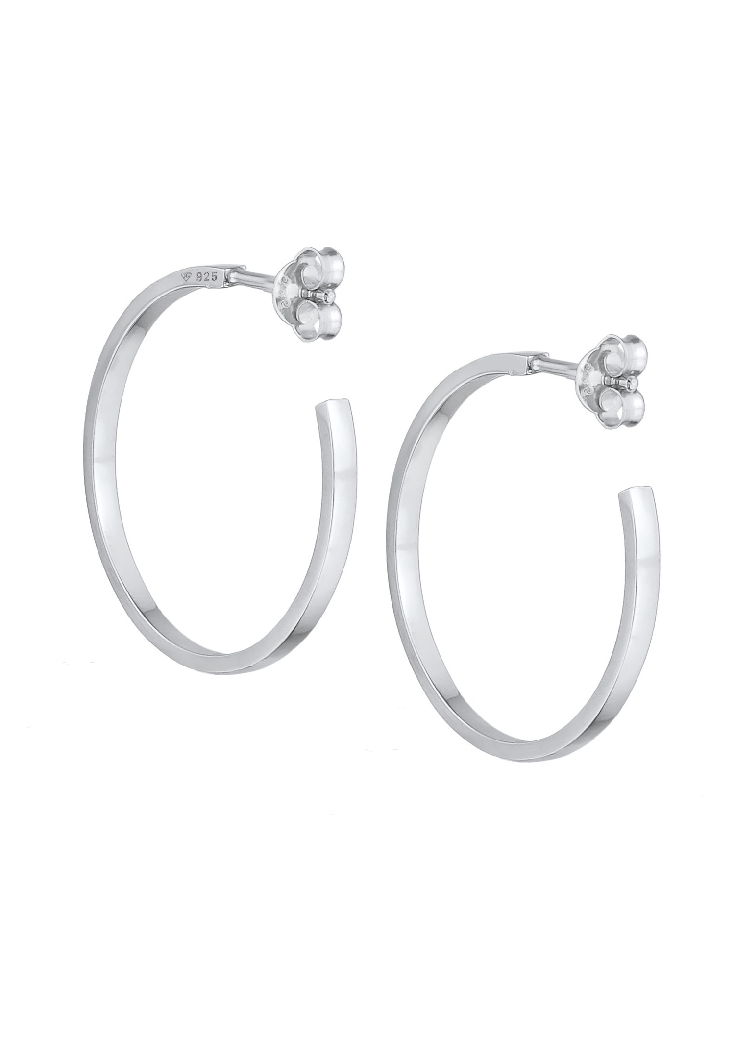 Elli Créoles pour femmes Basic Simple en argent sterling 925