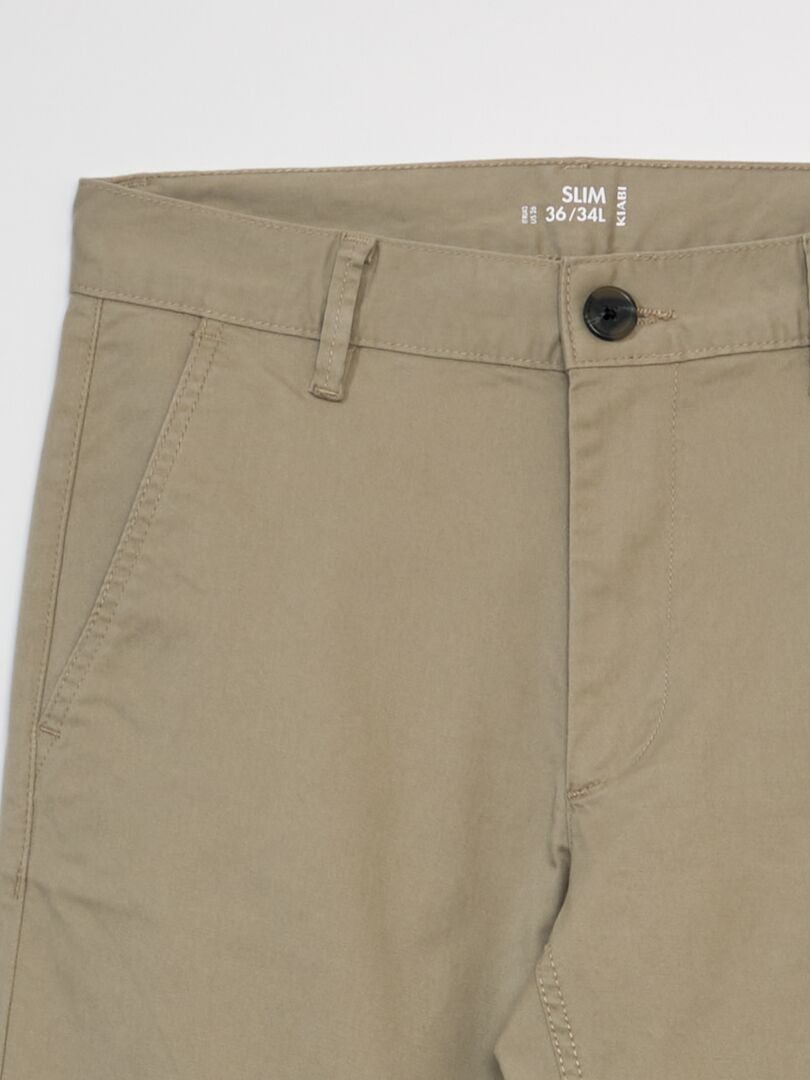 Calça Chino Slim - Tamanho 34 - Bege