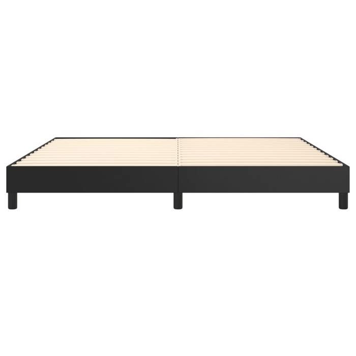 Cama de madera negra de 200 x 200 cm - Estable y duradera - Estructura de cama de muelles negra de 200 x 200 cm, piel sintética 001_535731
