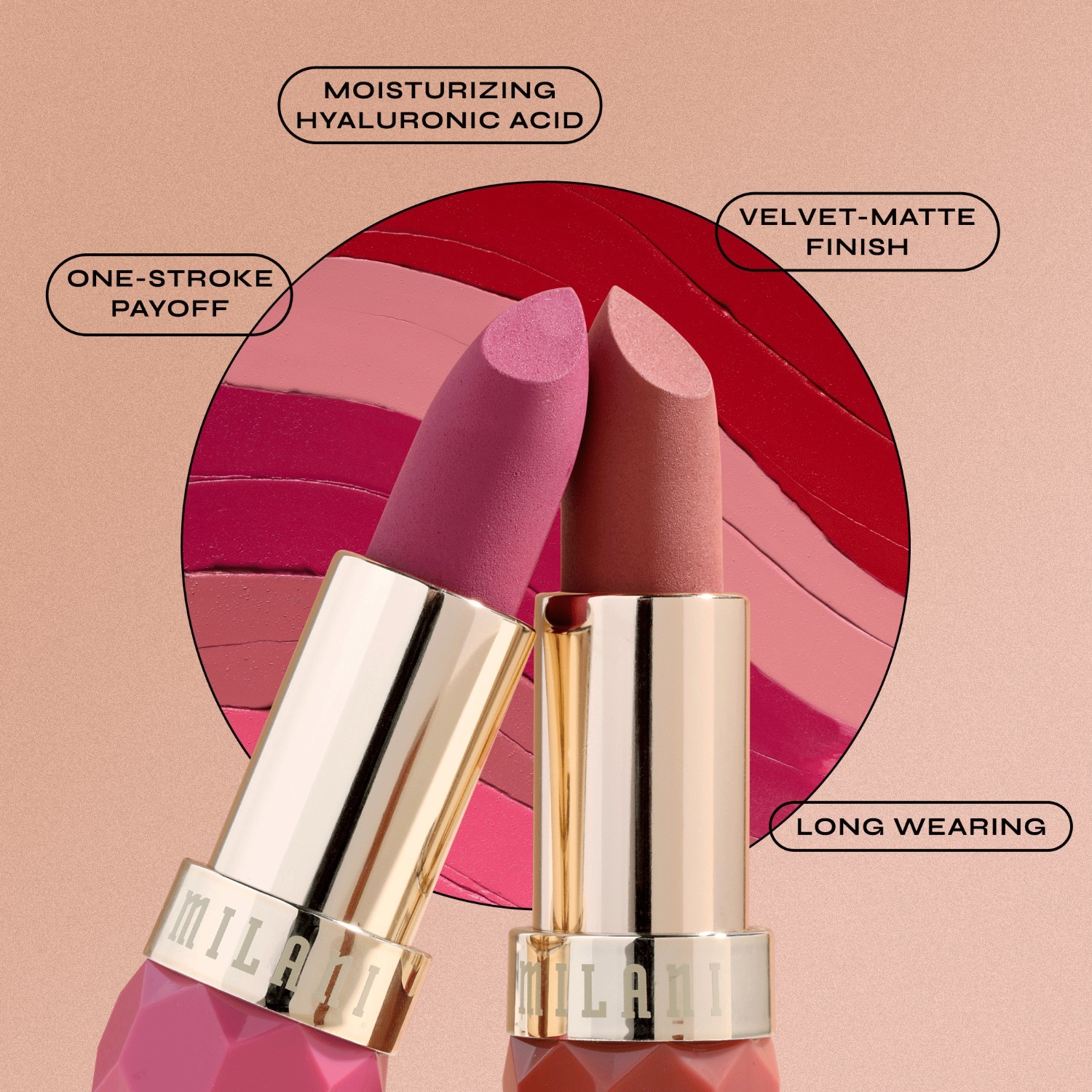 Milani lūpų dažai „Color Fetish“ matiniai, nude spalvos, 4 g.