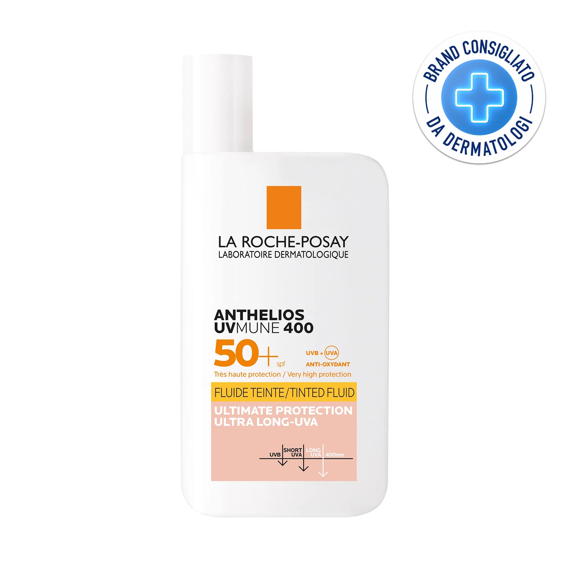 LA ROCHE POSAY La Roche Posay Anthelios Uvmune 400 Fluido con color invisible SPF 50+ 50 ml Protección UVA extrema Ultra larga duración