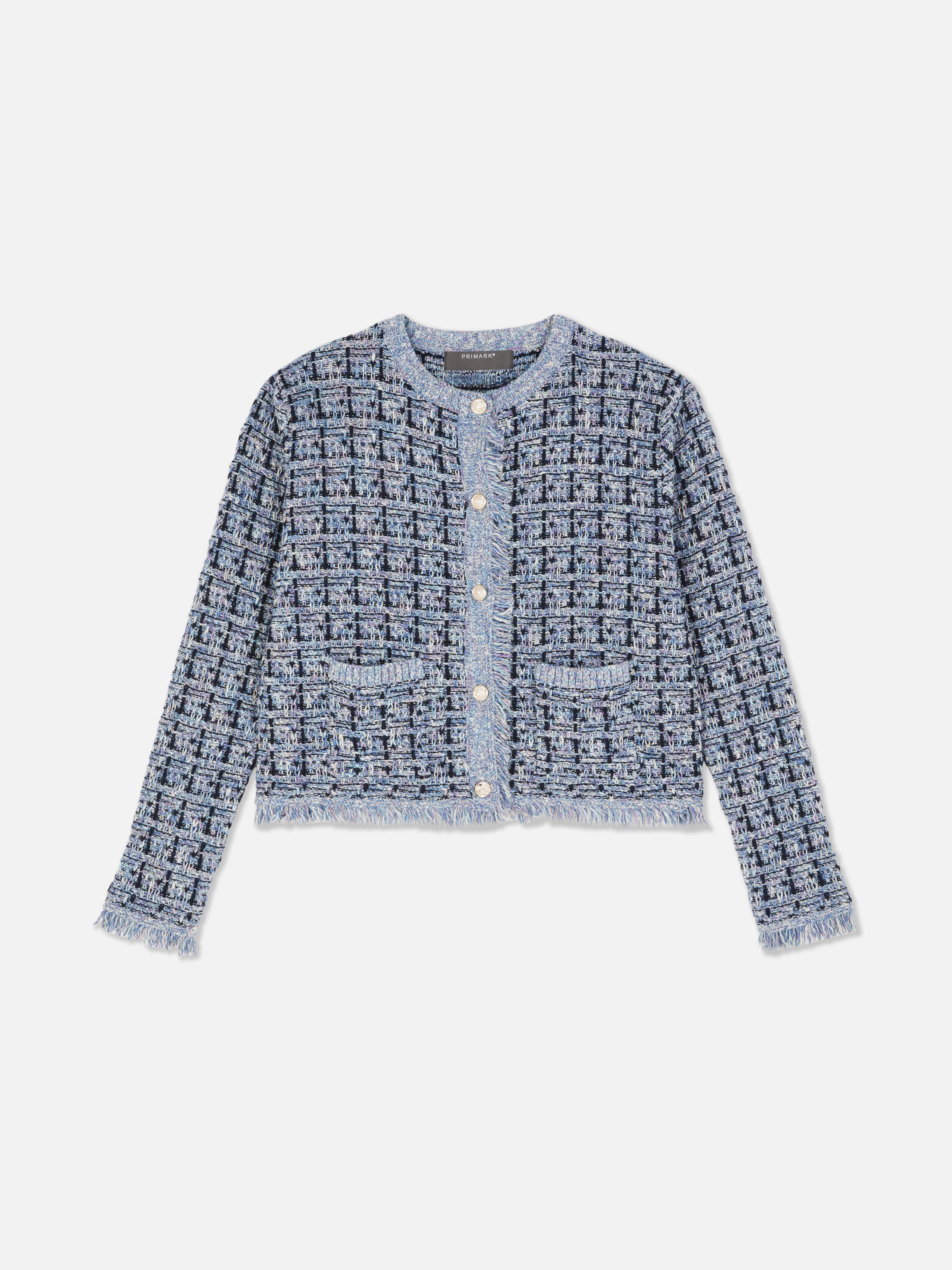 Skinnende tweed-cardigan Hold det elegant med denne trendy tweed-cardiganen