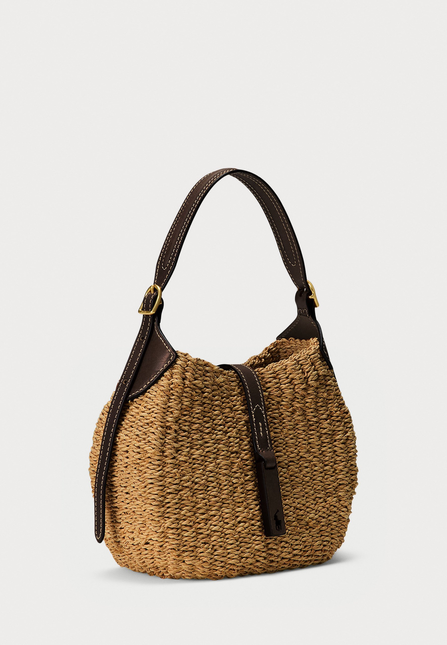 Sac bandoulière Polo Ralph Lauren POLO ID RAFFIA petit modèle - Sac à main - beige/chocolat