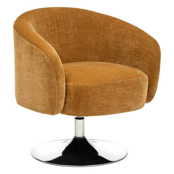 Sessel „Edith“ aus Metall und Kiefernholz, H 73 cm, ockergelb – Atmosphera Interior Designer