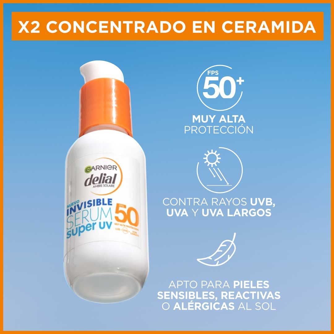 „Delial Invisible Serum Super UV SPF50“ kasdienis apsauginis kremas nuo saulės su lengvu poveikiu. Veido apsauga