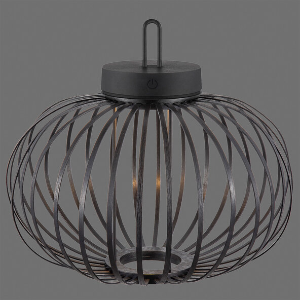 Lampă de masă și de podea Korga LED cu baterii, neagră, Ø 36 cm