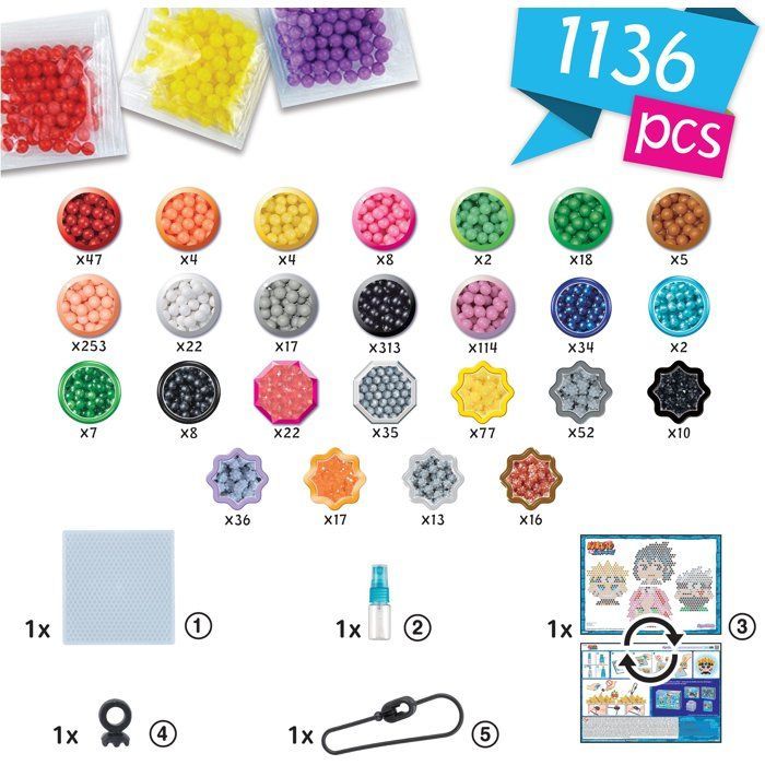 Le kit porte-clés - AQUABEADS - Naruto - 1100 perles - Dès 4 ans