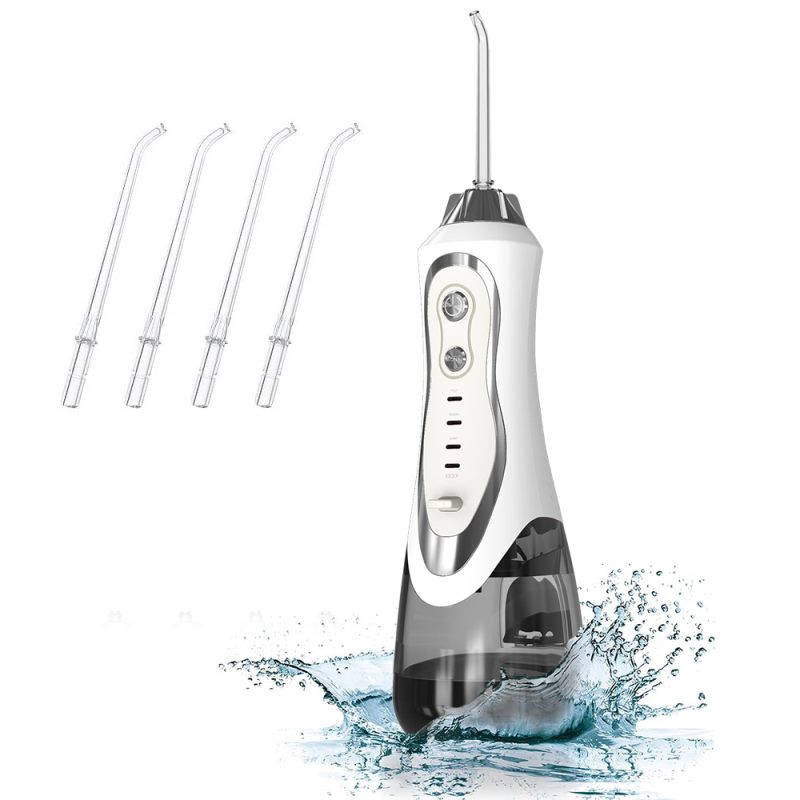 Idropulsore Orale Ricaricabile USB, Portatile, Serbatoio da 300 ml, Impermeabile, Dispositivo di Pulizia a Getto d'Acqua