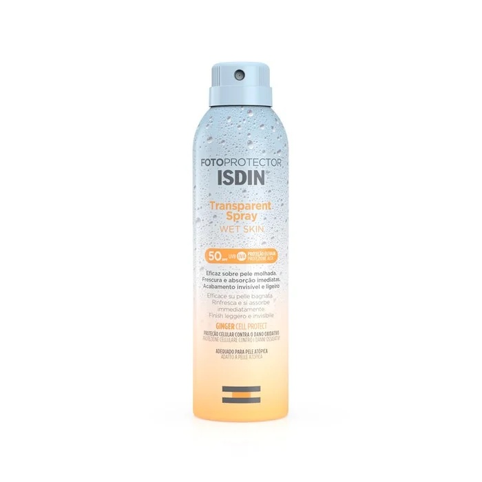 ISDIN Fotoprotector Transparent Spray für feuchte Haut LSF 50 Schützende Körpercreme 250 ml