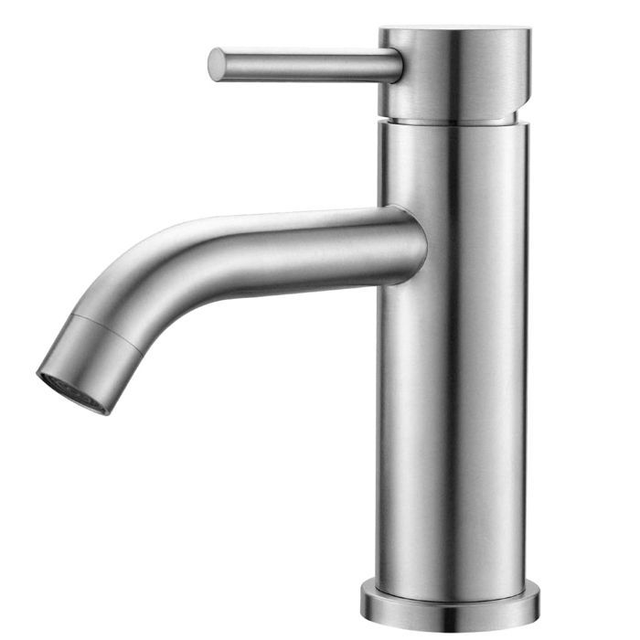 Grifo moderno para lavabo de baño, monomando con cartucho cerámico silencioso, agua fría y caliente.