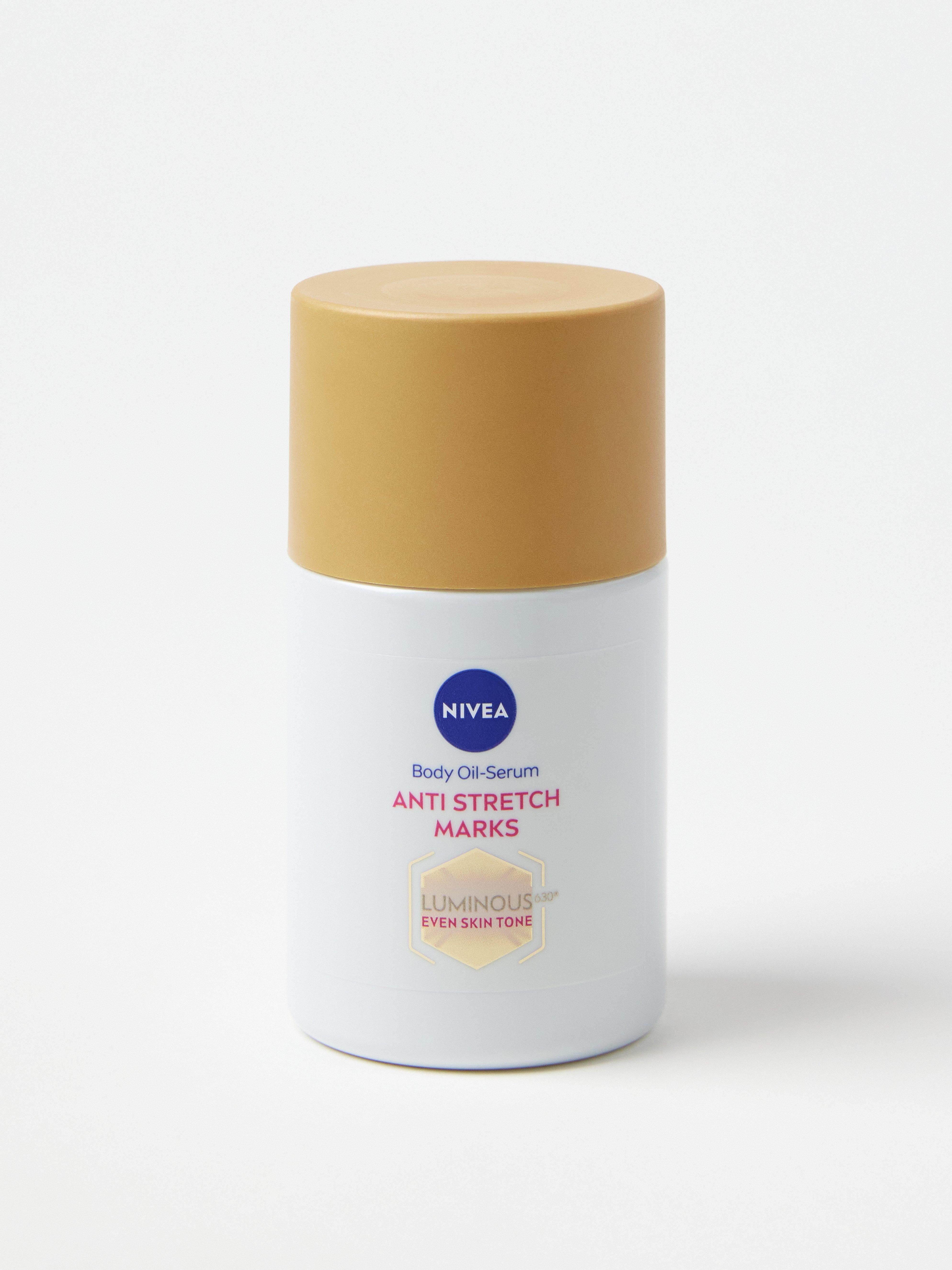Nivea Luminous630 vartaloöljyseerumi raskausarpia vastaan, väritön