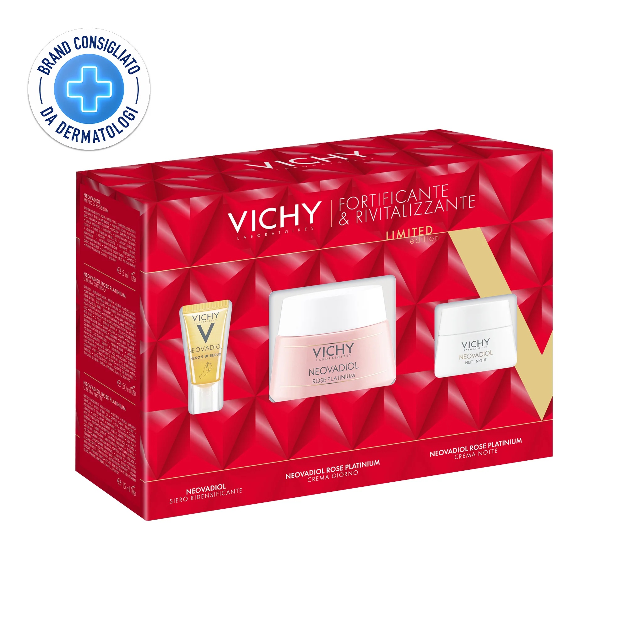 VICHY Vichy Neovadiol Versterkende en Revitaliserende Set Dagcrème met Roos 50 ml + Nachtcrème met Roos 15 ml + Serum 5 ml