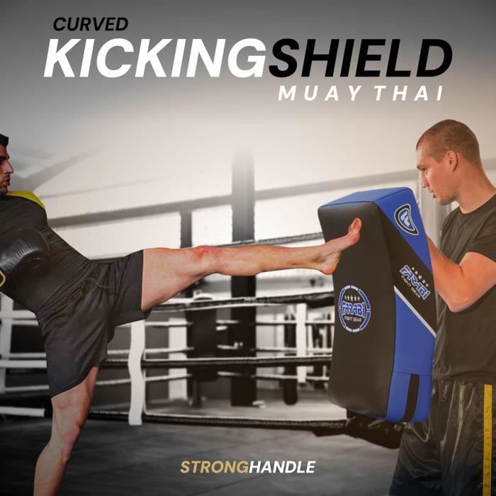 Bouclier de Frappe Large FARABI SPORTS Bleu Muay Thai MMA Arts Martiaux Boxe