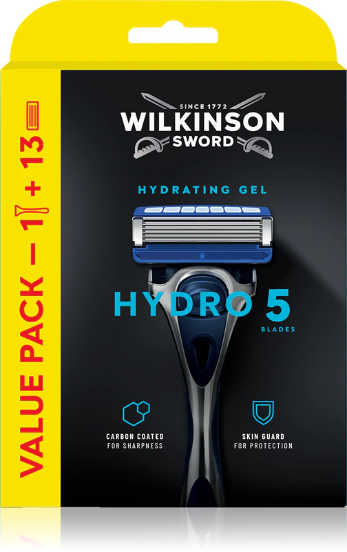 Barbeador Wilkinson Sword Hydro5 Skin Protection Regular + 13 cabeças de reposição.