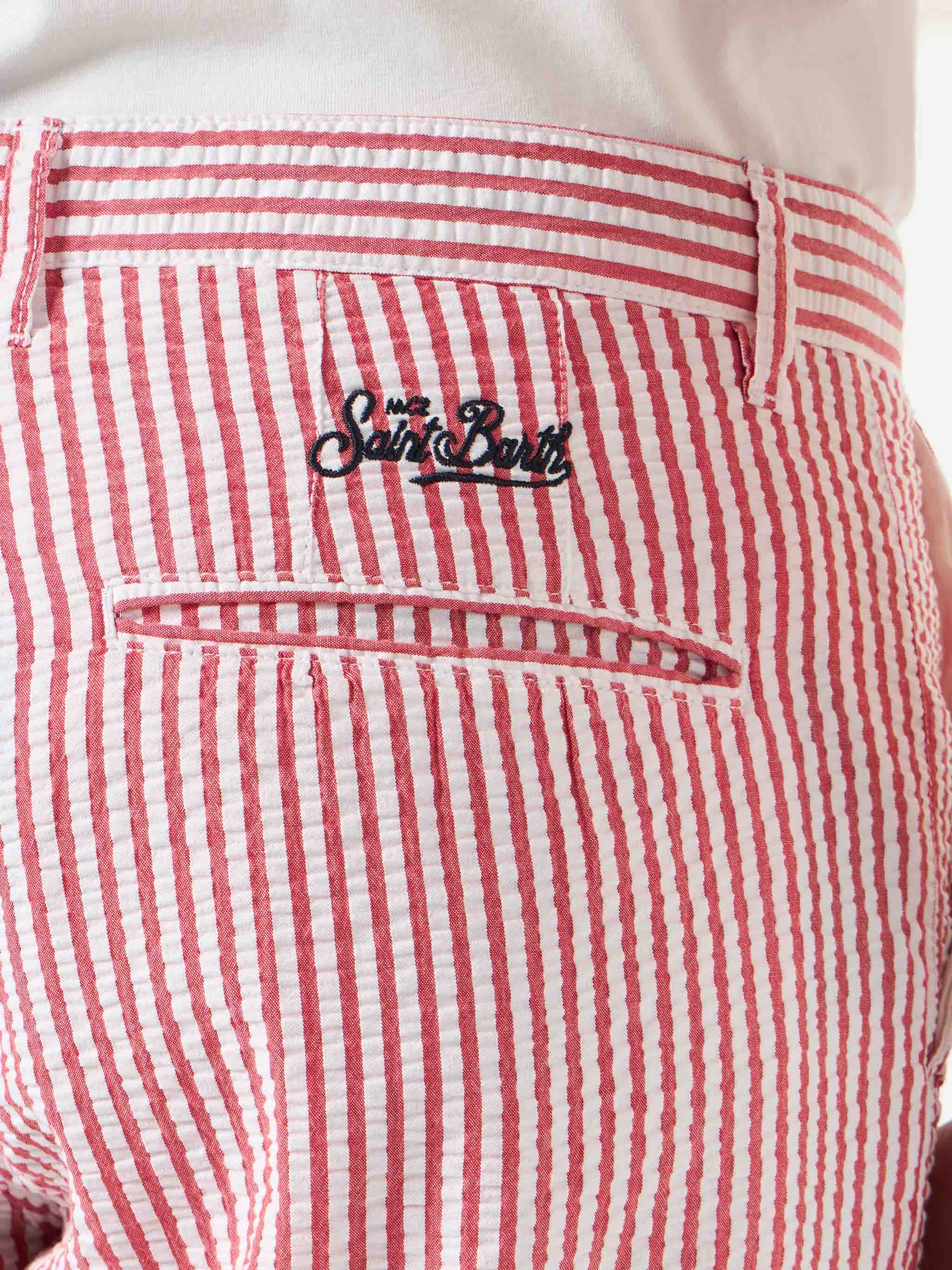 Bermuda-shorts met rode strepen