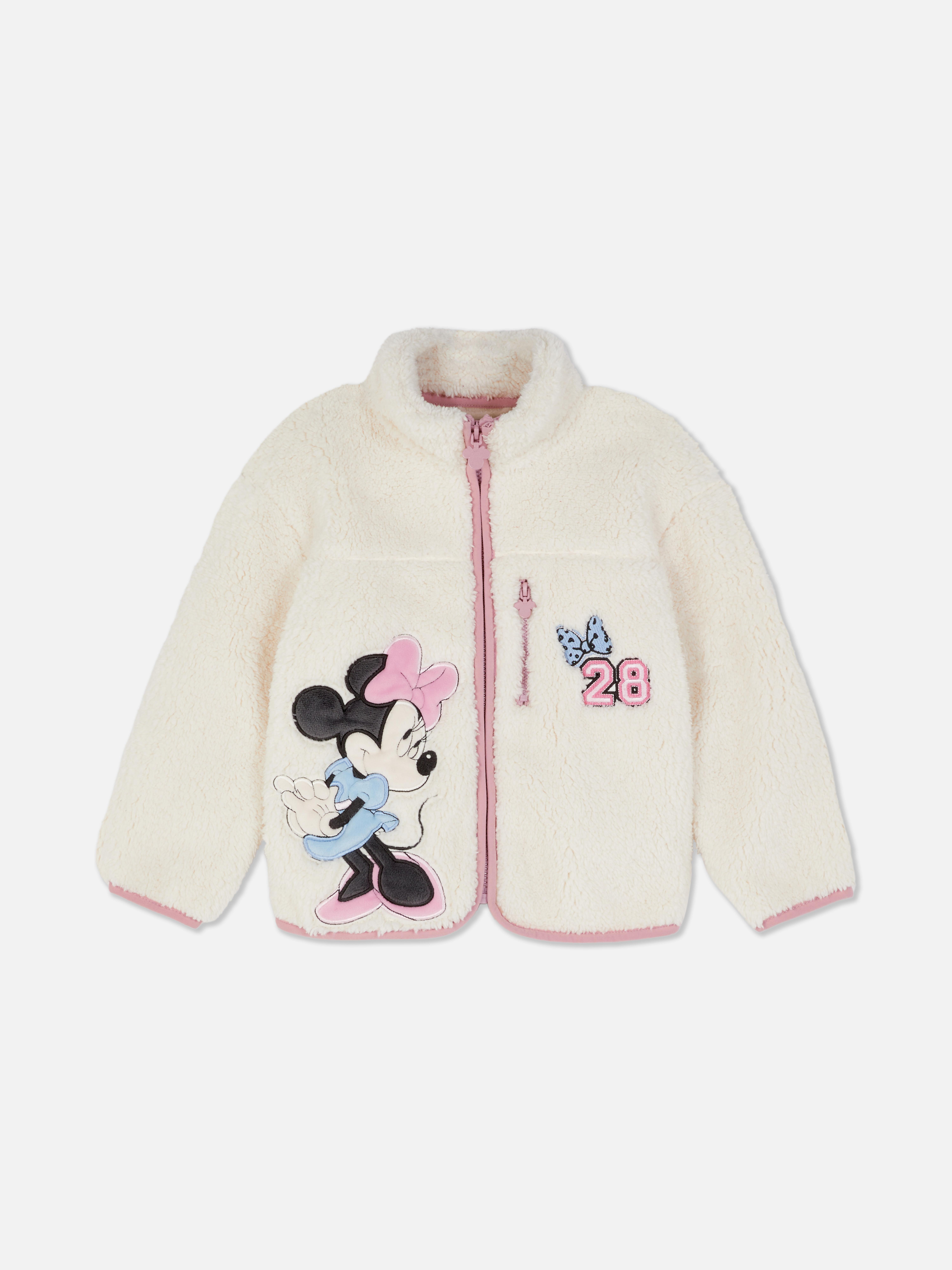 Hanorac din fleece Disney Minnie Mouse Un hanorac din fleece cu guler ridicat, fermoar, buzunar la piept și garnitură contrastantă