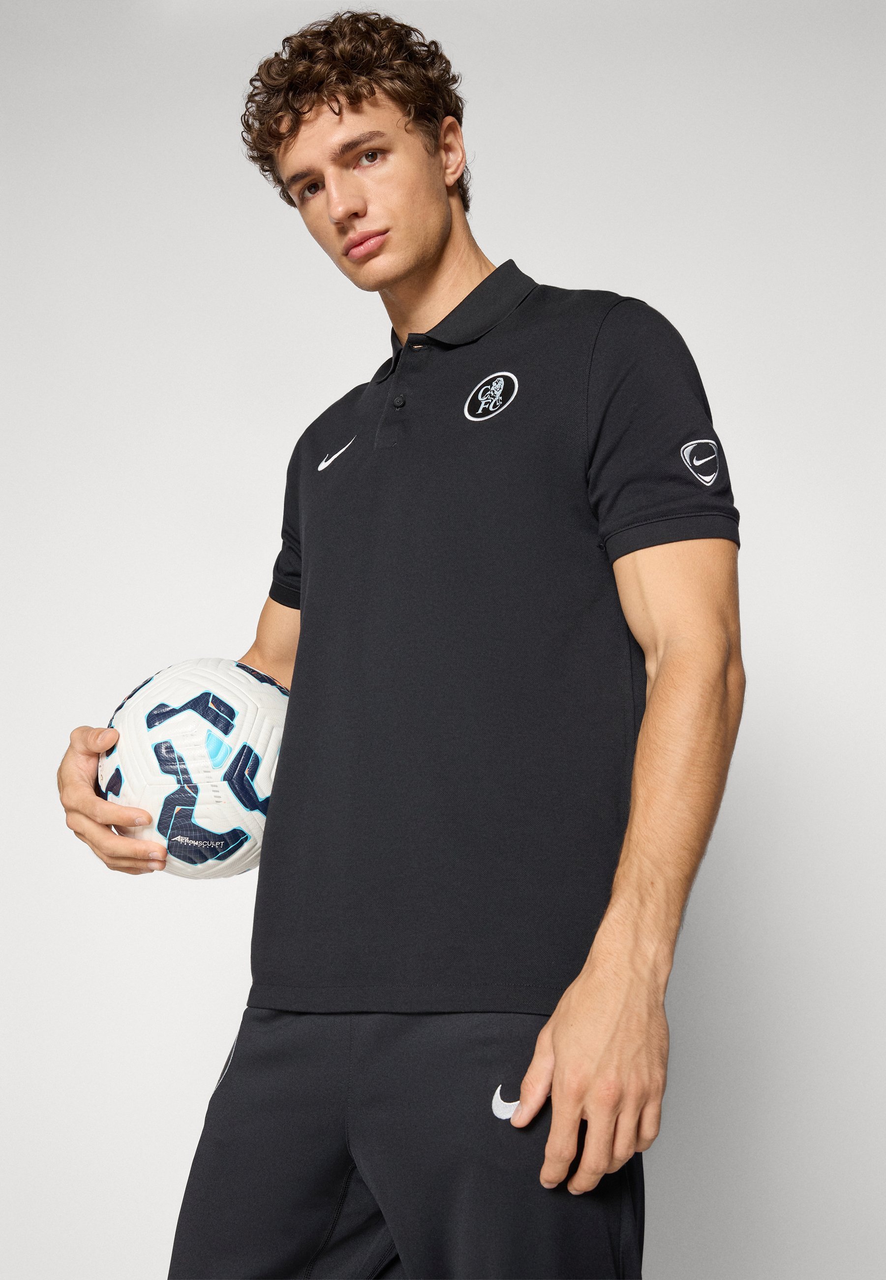 Nike Performance CHELSEA FC THE NIKE POLO THIRD - Koszulka polo - czarno-srebrna