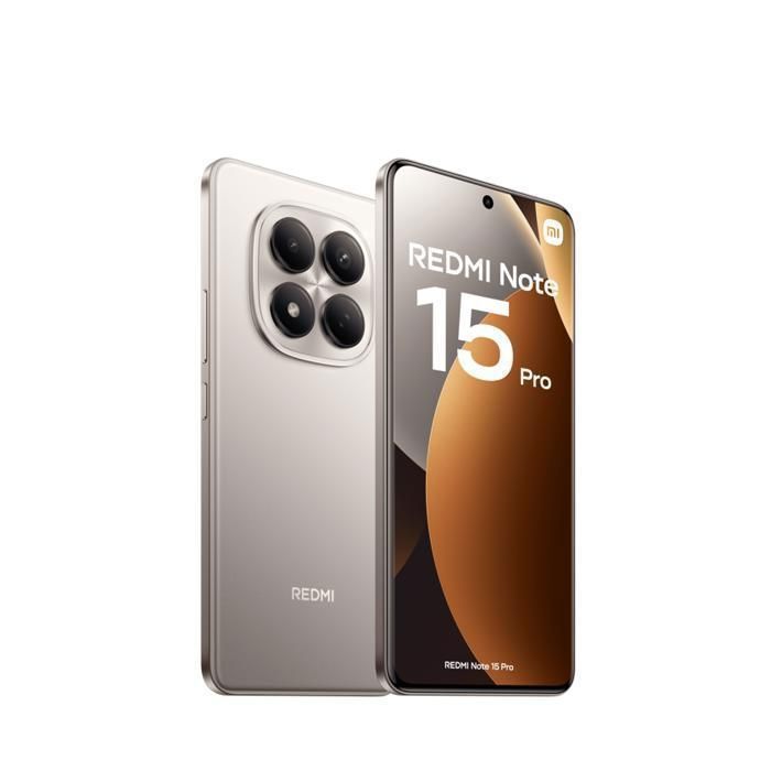 REDMI Note 15 Pro 4G Smartphone de 8+256G ROM Titanium - Vendu par Excellent Mi - Version européenne - Chargeur non inclus - Neuf