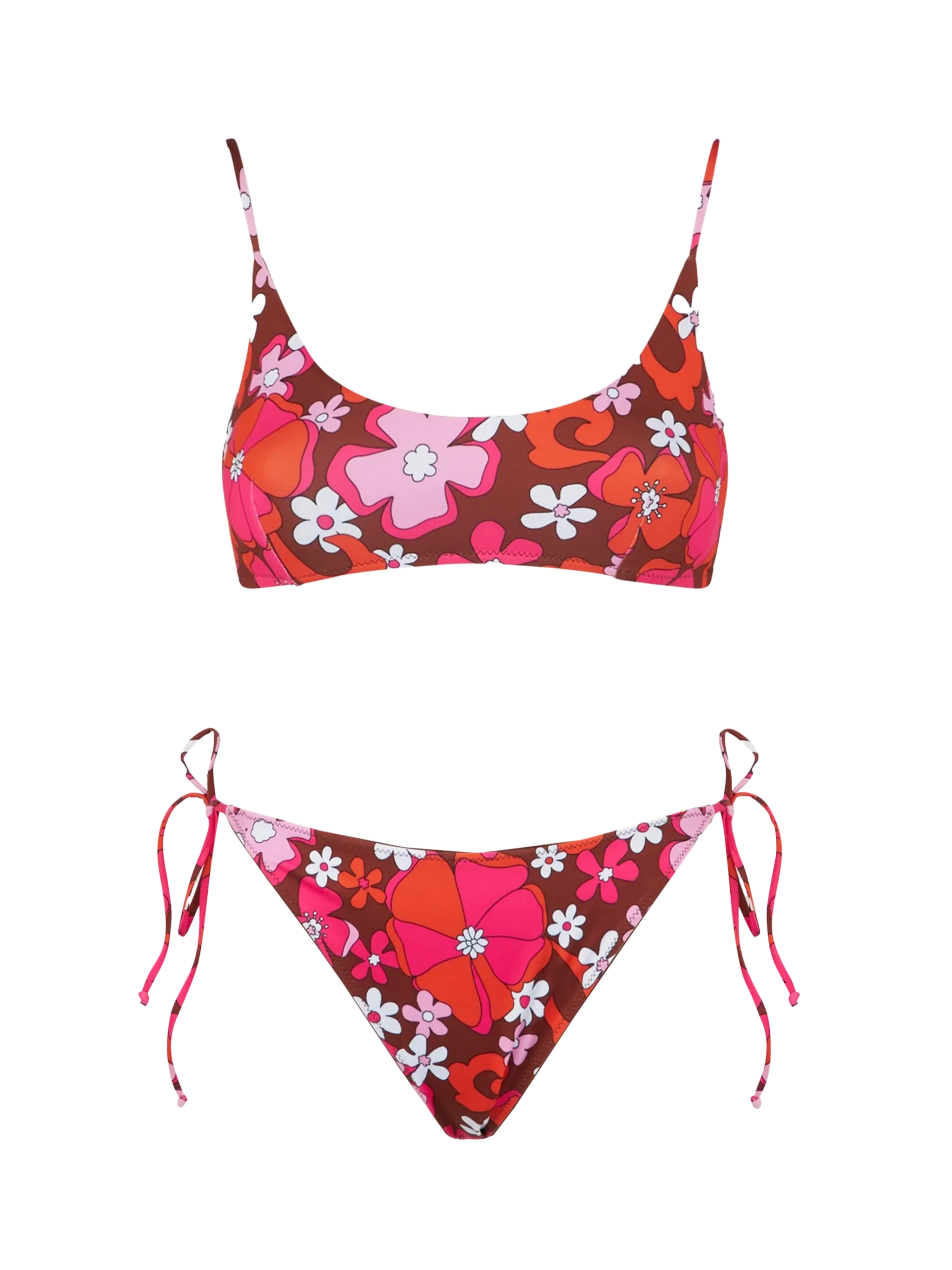 Bralette bikini voor dames met retro bloemenprint