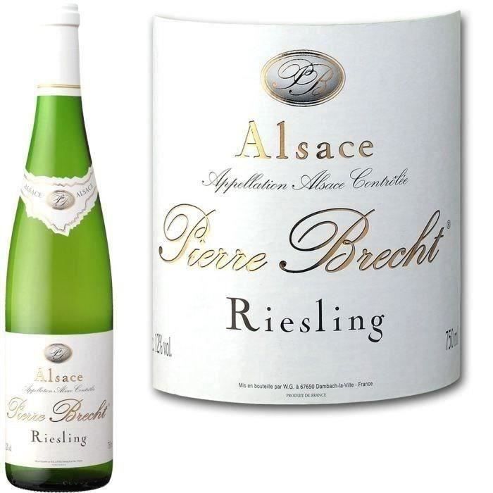 Vino blanco de Alsacia Pierre Brecht 2023 Riesling - Orgánico