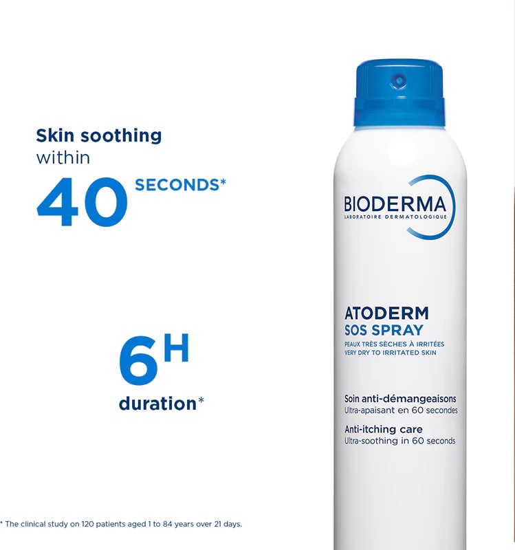 Bioderma Atoderm SOS Spray SOS sprejs nekavējoties nomierina niezi