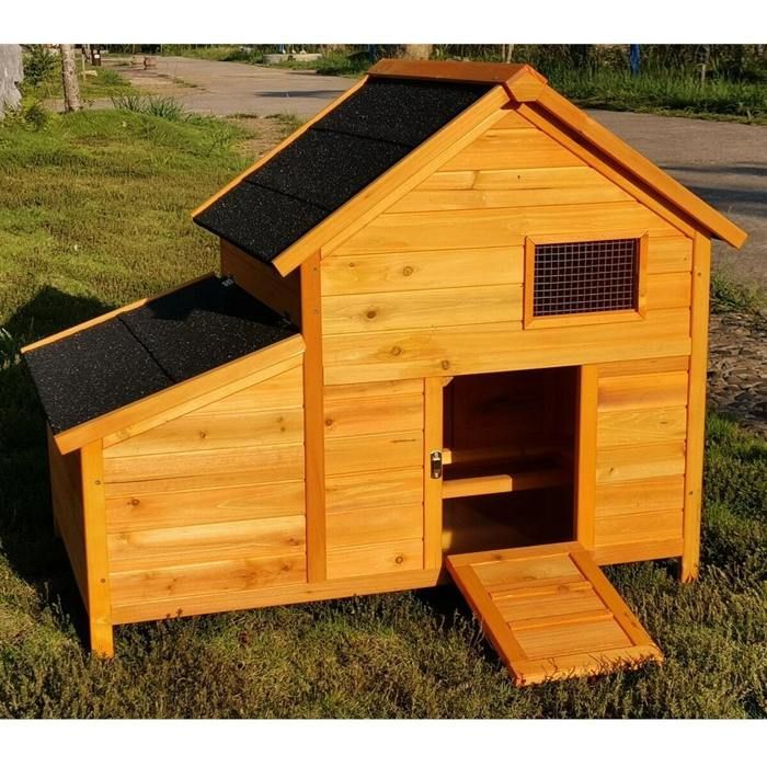 Gallinero Bantam XL con techo de tejas, para hasta 4 gallinas, de madera.