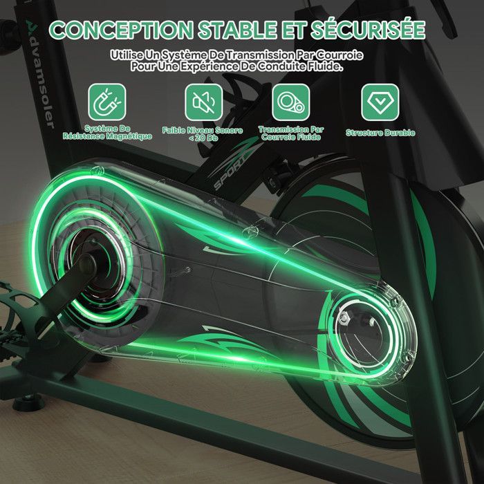 Exercise Bike with App - LCD Screen - Quiet Operation with Adjustable Magnetic Resistance - For Cardio Training - 150kg Capacity