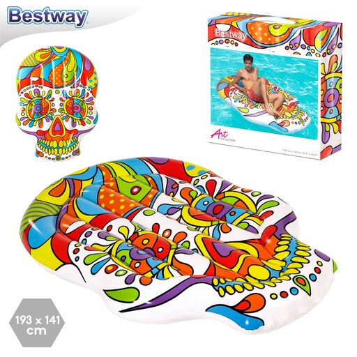 Giant Flotador De Calavera Multicolor De Pvc De 193x141 Cm