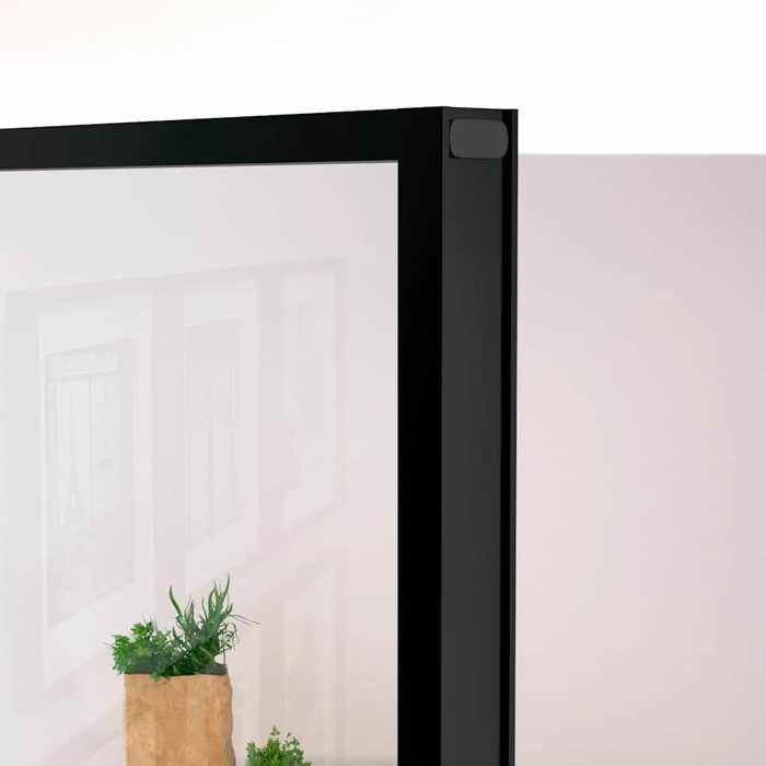 vidaXL Interior Door Black 76x201.5 cm Tempered Glass Thin Aluminum 153662