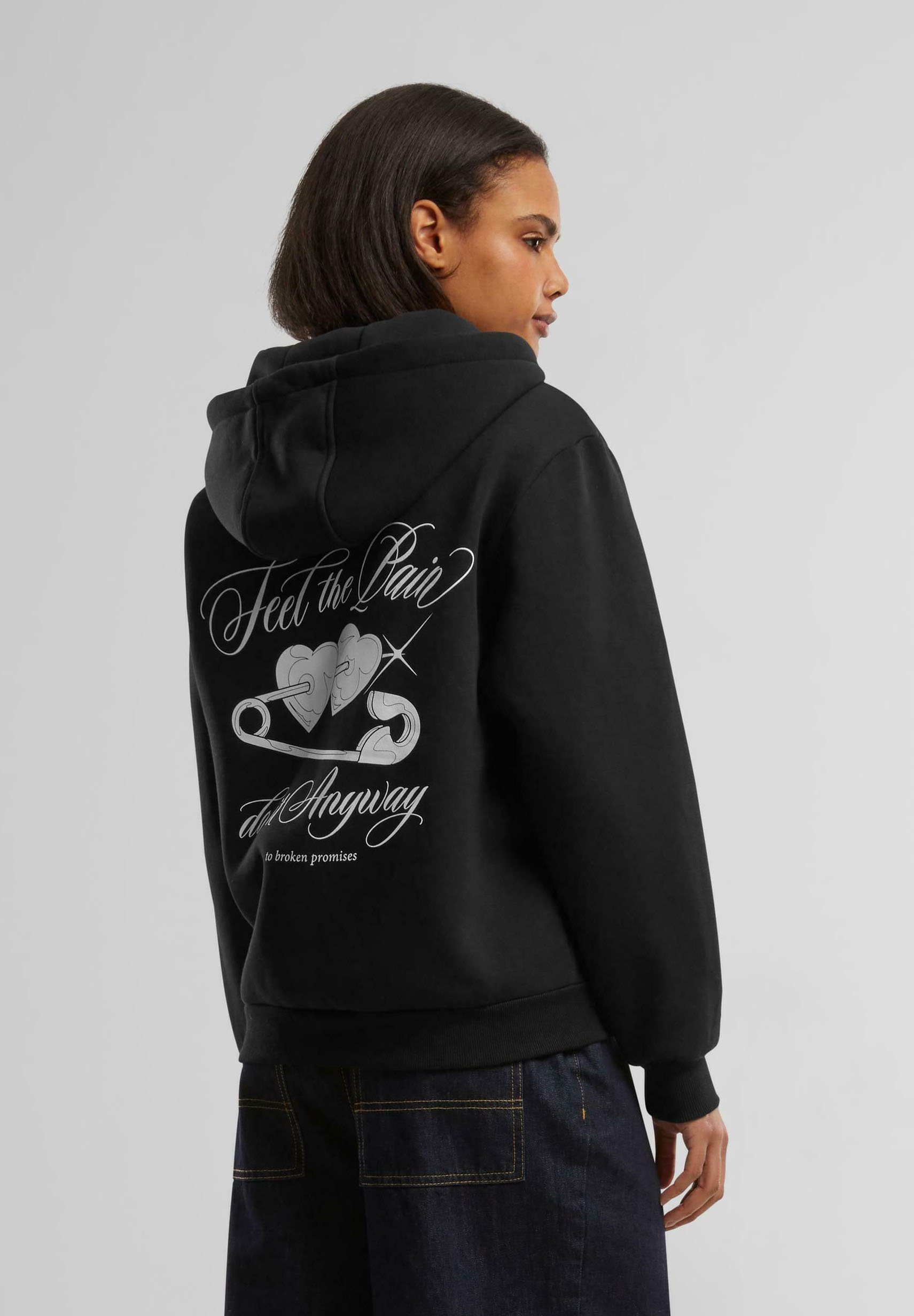 Mister Tee FEEL THE PAIN FLUFFY - Sweatshirt met rits - zwart