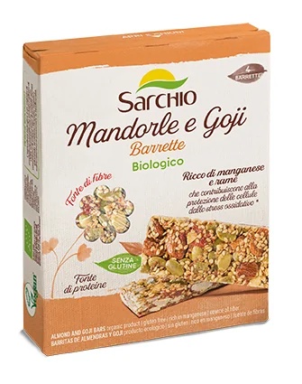 SARCHIO Brezglutenski prigrizek z mandlji in goji jagodami Sarchio 80g