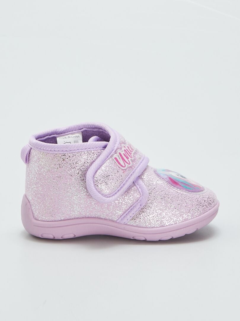 Hoge slippers met klittenbandsluiting - ROZE