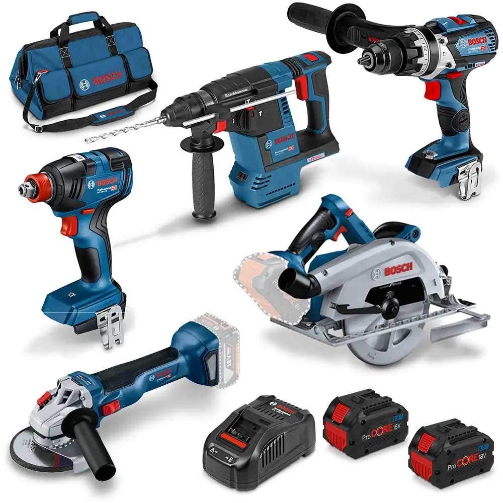 BOSCH ProCORE18V Harjaton Akkupaketti 5-osainen 2 x 8.0 Ah 0615990M70