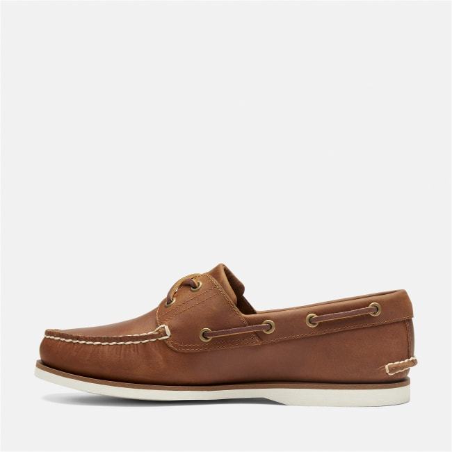 Scarpa da Barca in Pelle Classic da Uomo in                marrone chiaro