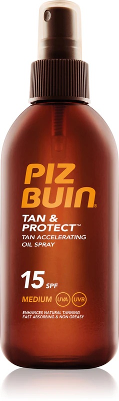 Piz Buin Tan & Protect aizsargājoša eļļa, kas paātrina iedegumu SPF 15
