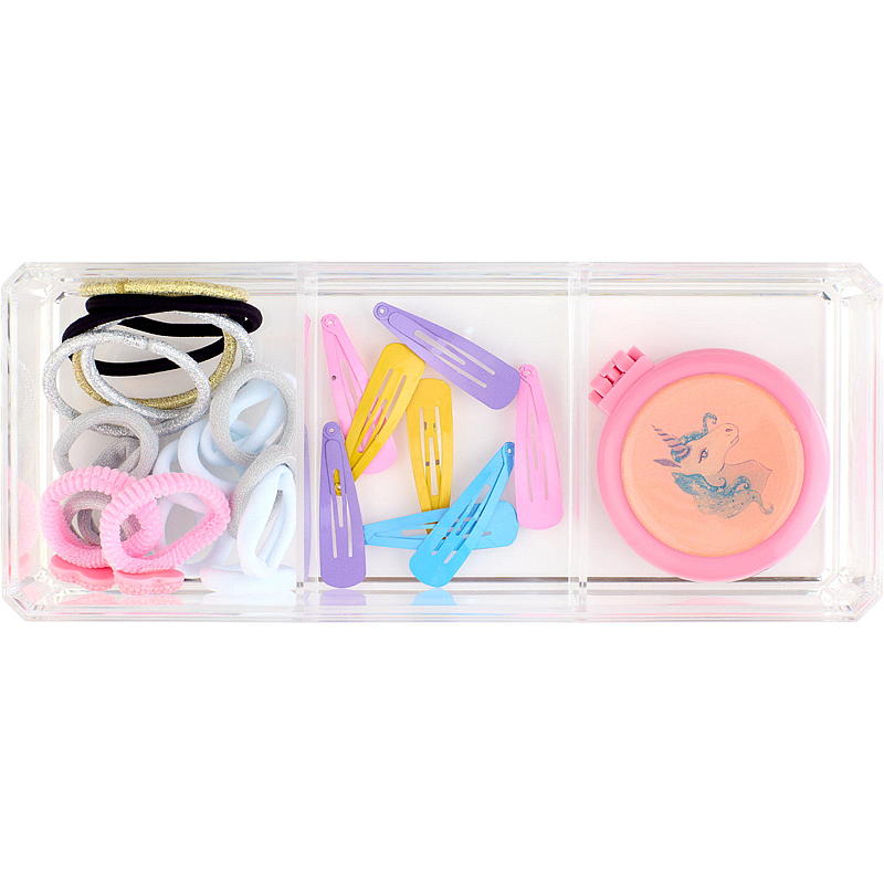 Boîte de rangement Essentii avec couvercle en bambou et 3 compartiments