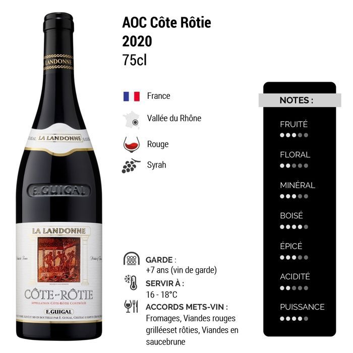 Maison Guigal Côte Rôtie La Landonne 2020 - Vino rosso della Valle del Rodano (75cl)