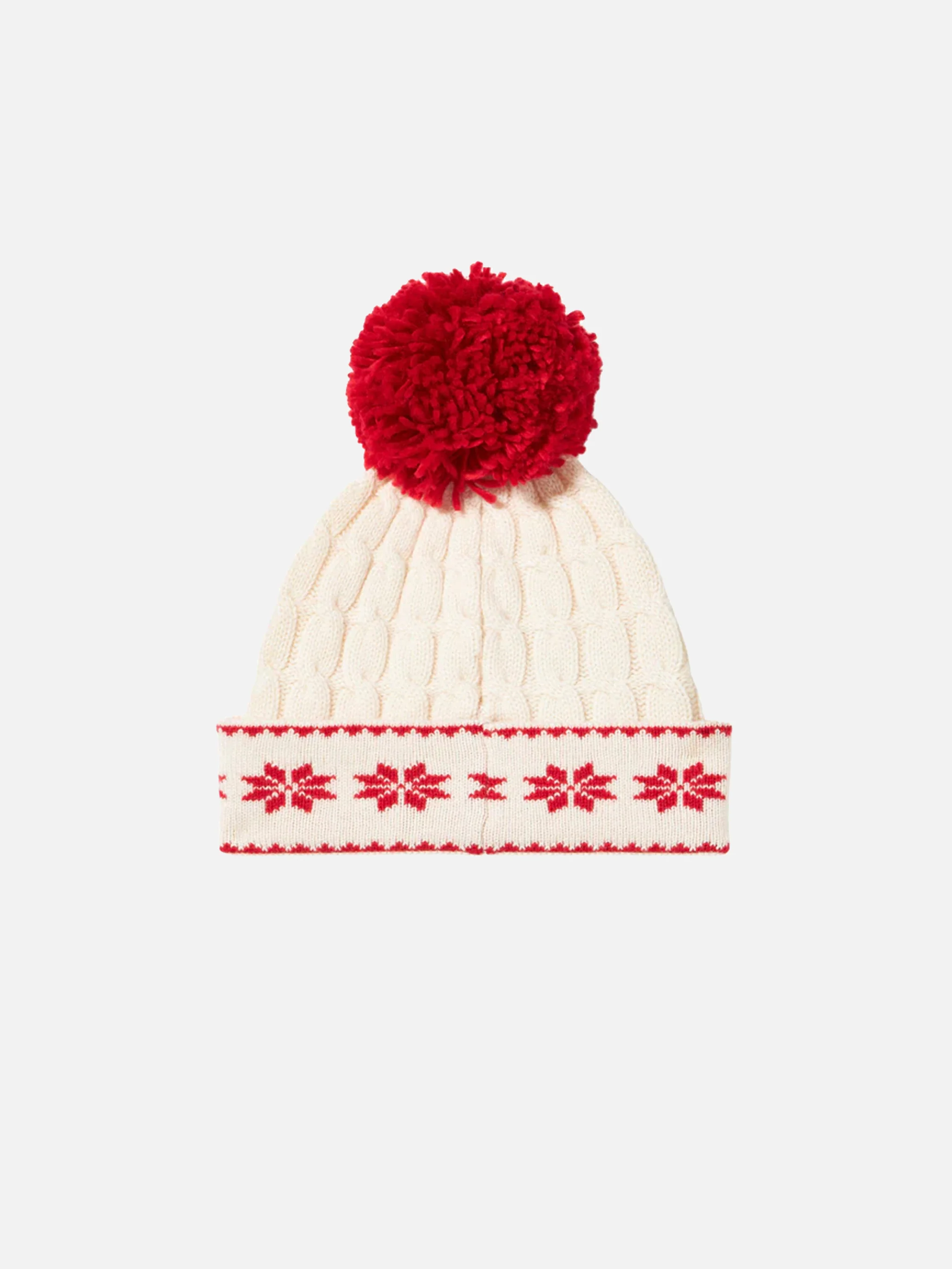 Witte dameshoed met pompon