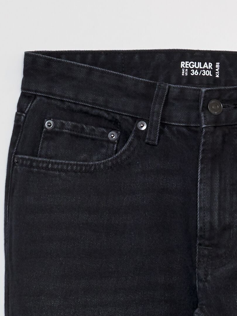 Calça jeans reta com 5 bolsos - L30 - CINZA