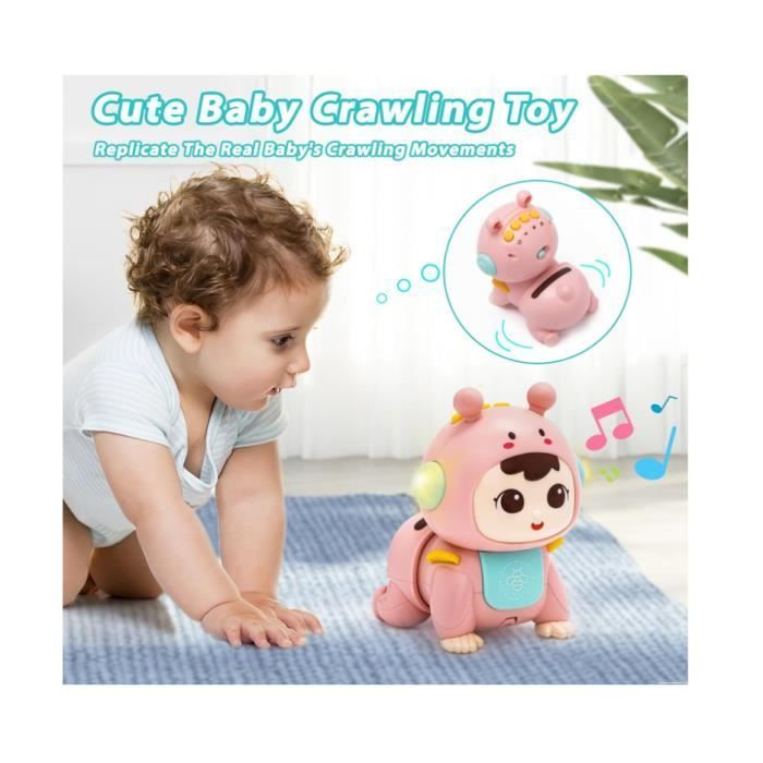 Baby Toy 3-6-9 Months, Crawling Baby Toy with Music and Light, Sensory Musical Toys for Baby Development, Tummy Time Newborn Gift