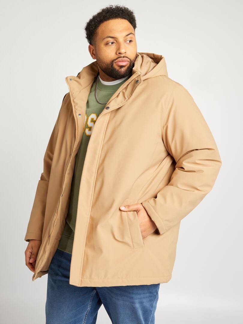 Waterdichte midi parka - BEIGE