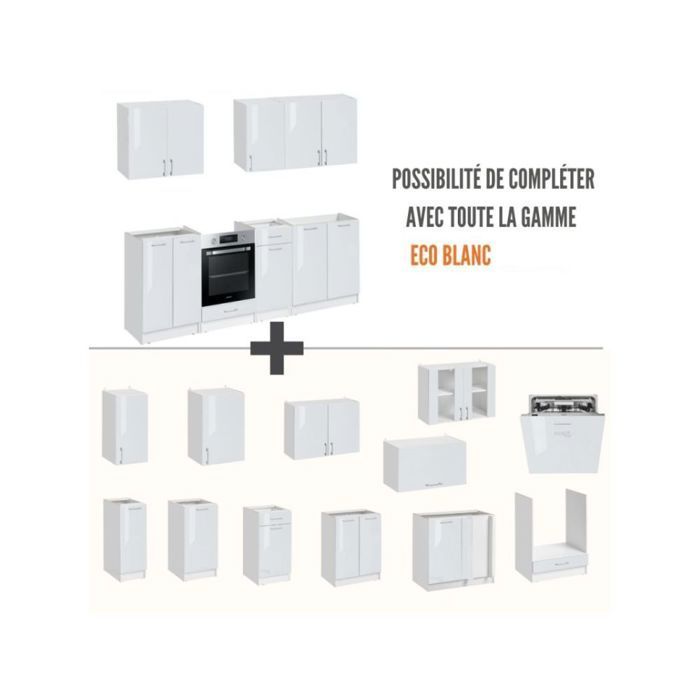 Complete ECO White Kitchen 240 cm - Cuisineandcie