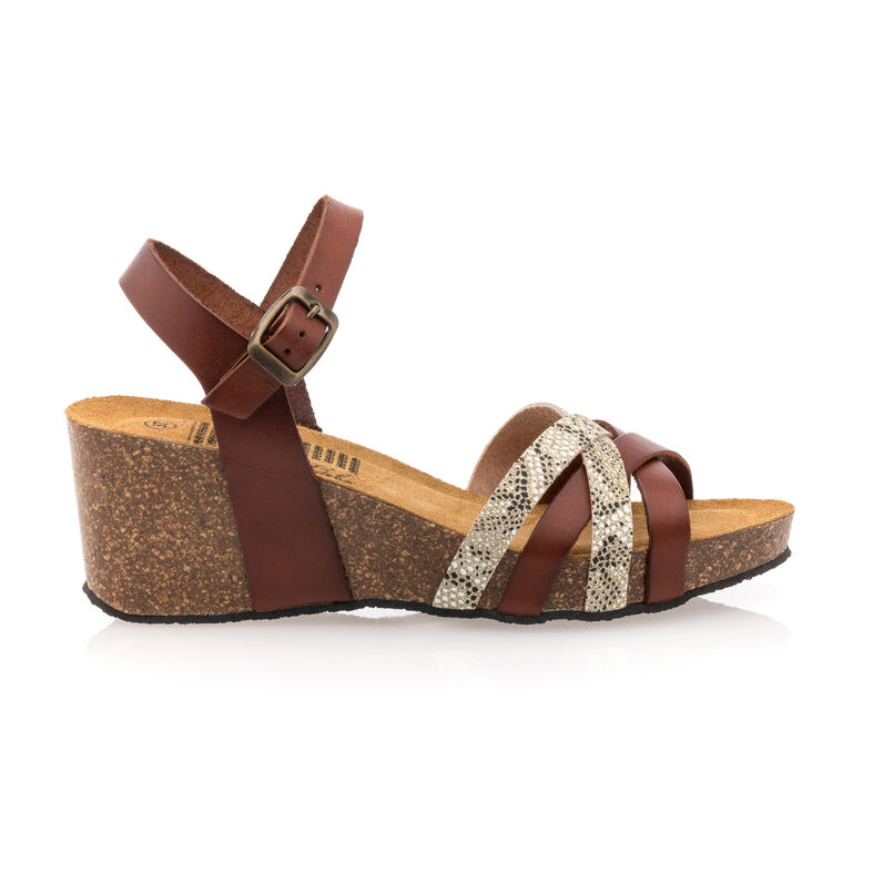 Braune Damensandalen / Zehenfreie Schuhe