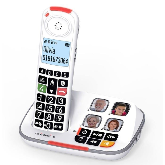 Téléphone sans fil - SWISSVOICE - Xtra 2355 Duo - Répondeur intégré - Grand écran rétro-éclairé - 2 combinés