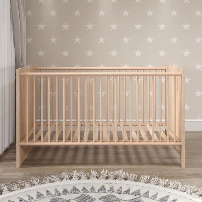 Conjunto para Quarto de Bebê Duo: Berço 70 x 140 cm + Cômoda com Trocador OLIVIA - Carvalho - TREND TEAM