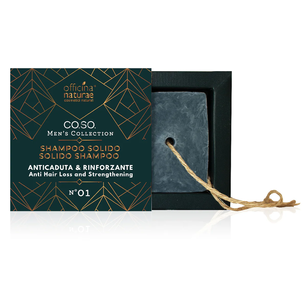 CO.SO. Men's Collection SHAMPOO SOLIDO ANTICADUTA E RINFORZANTE N. 01 - Shampoo Anticaduta, Trattamento per Capelli