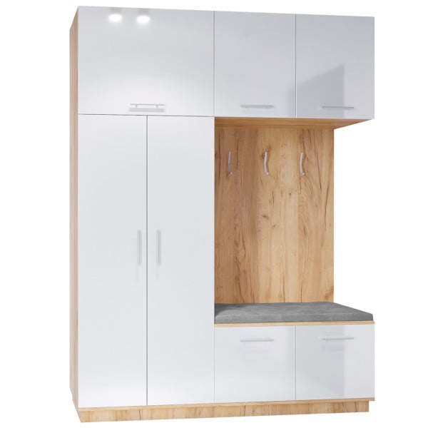 Garderoba prawa CRENON 1 craft złoty / biały połysk